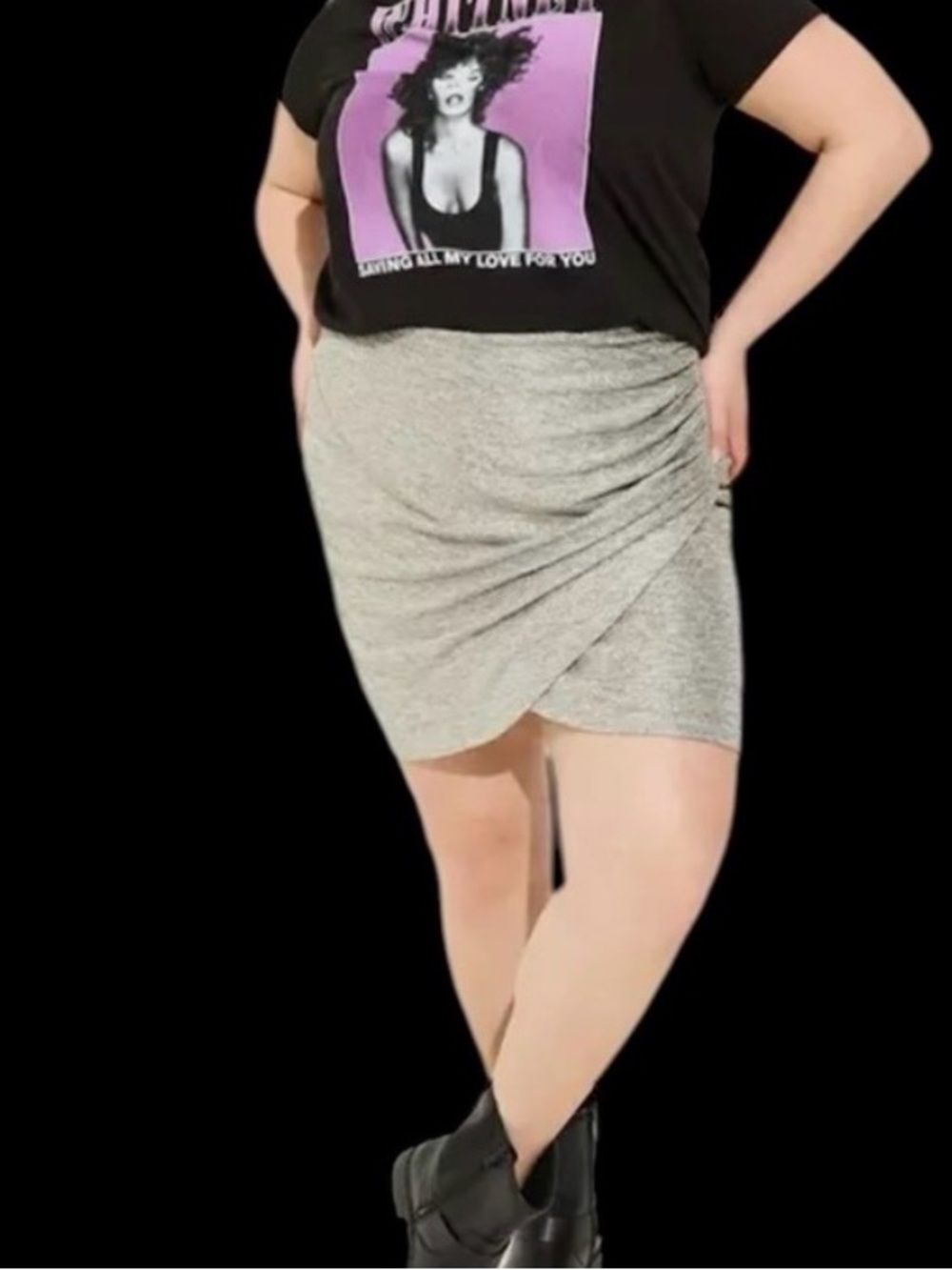 torrid Mini Silver Tulip Wrap-Front Skirt